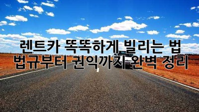 🚗 렌트카 똑똑하게 빌리는 법: 법규부터 권익까지 완벽 정리! 🛡️